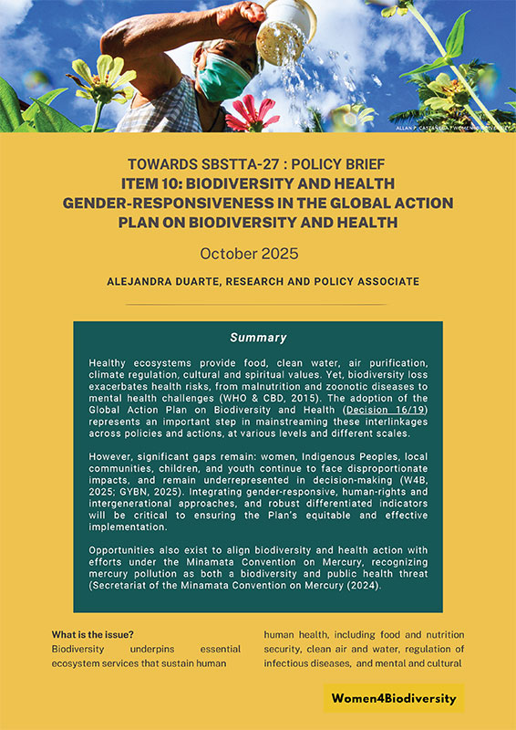 SBSTTA-27-Policy-Brief---Item-10_-Biodiversity-And-Health-_-Gender-Responsiveness-in-the-Global-Action-Plan-on-Biodiversity-And-Health-1