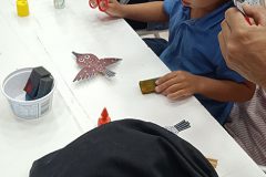 Children making art during the 14th Annual Shorebird Festival