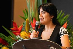 Alejandra Duarte, Research & Policy Associate at Women4Biodiversity was the emcee of the event